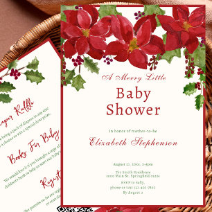 Invitation Élégante Baby Shower de Noël Recto-Verso