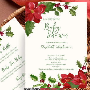 Invitation Élégante Baby Shower de Noël Recto-Verso