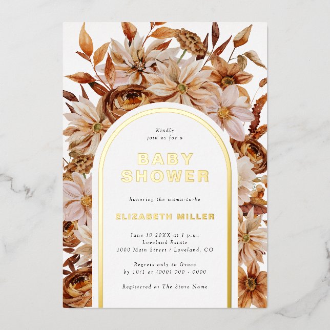 Invitation élégante Baby shower Foil (Recto)