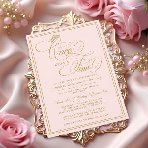 Invitation Élégante Baby Shower Princesse Il était une fois