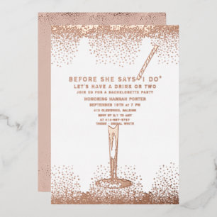 Invitation élégante Bachelorette Or Rose