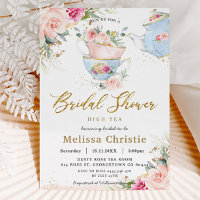 Elégante Blush Floral High Tea Party Fête des mari