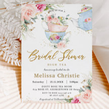 Elégante Blush Floral High Tea Party Fête des mari