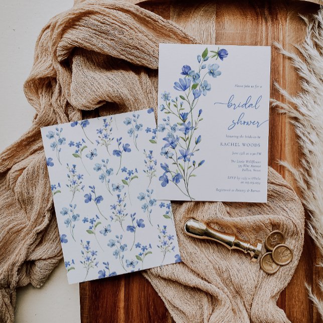 Invitation Elégante Boho Dusty Fleur sauvage Fête des mariées (Créateur téléchargé)