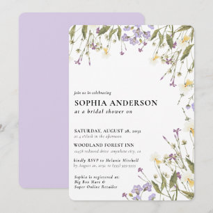 Invitation Elégante Boho Fleur sauvage Floral Fête des mariée