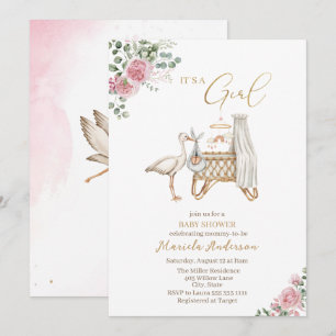Invitation Elégante Bouilloire d'aquarelle Baby shower bébé f