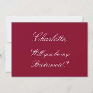 Invitation Elégante Bourgogne Bridesmaid Proposition Invitati