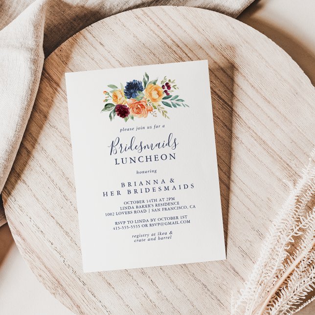 Invitation Elégante Bridesmaids Floral Luncheon Douche (Créateur téléchargé)