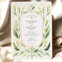 Elégante Calla Lily Aquarelle Or Mariage Invitat