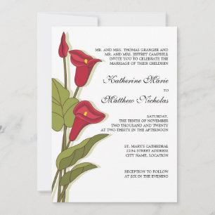 Invitation Elégante Calla Lily dans Magenta Mariage Invitatio