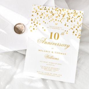 Invitation Élégante Calligraphie 10e Anniversaire de Mariage