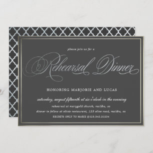 Invitation élégante calligraphie argent Reprendre Dîner
