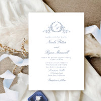 Élégante calligraphie bleu Dusty Mariage bleu