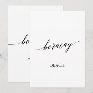 Invitation Élégante calligraphie Boracay Beach Numéro de tabl