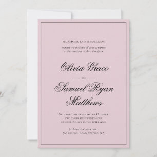 Invitation Élégante calligraphie Bordure classique Mariage ro