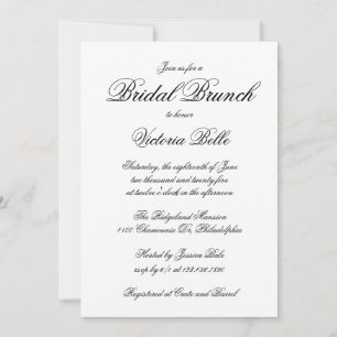 Invitation Élégante calligraphie Brunch Formel Mariage