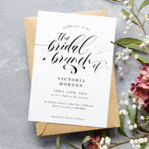 Invitation Élégante calligraphie Classique Brunch nuptial