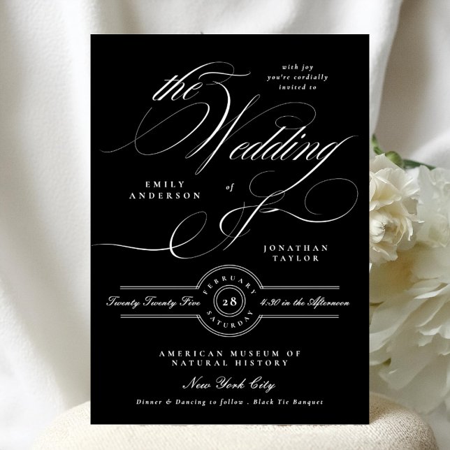 Invitation Élégante calligraphie classique | Mariage de Crava (Créateur téléchargé)