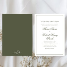 Élégante calligraphie de mariage vert script