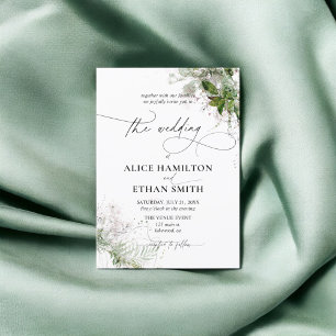 Invitation Élégante calligraphie écologique Mariage rustique