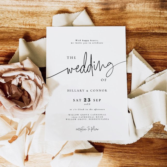 Invitation Élégante calligraphie | Le mariage de l'invitation (Créateur téléchargé)