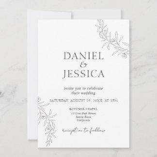 Invitation Élégante calligraphie Mariage de script floral