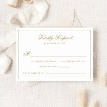 Élégante calligraphie Mariage traditionnel or RSVP