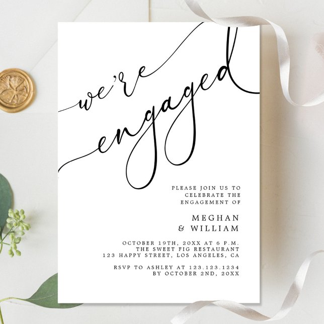 Invitation Élégante calligraphie Nous sommes engagés pour la  (Créateur téléchargé)