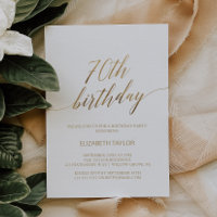 Élégante calligraphie or 70e anniversaire