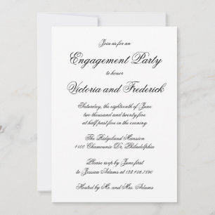 Invitation Élégante Calligraphie Parti d'engagement officiel