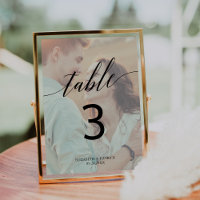 Élégante calligraphie | Photo dégradée 5x7 Numéro 