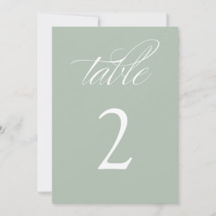 Invitation Élégante calligraphie Sage Mariage Numéros de tabl