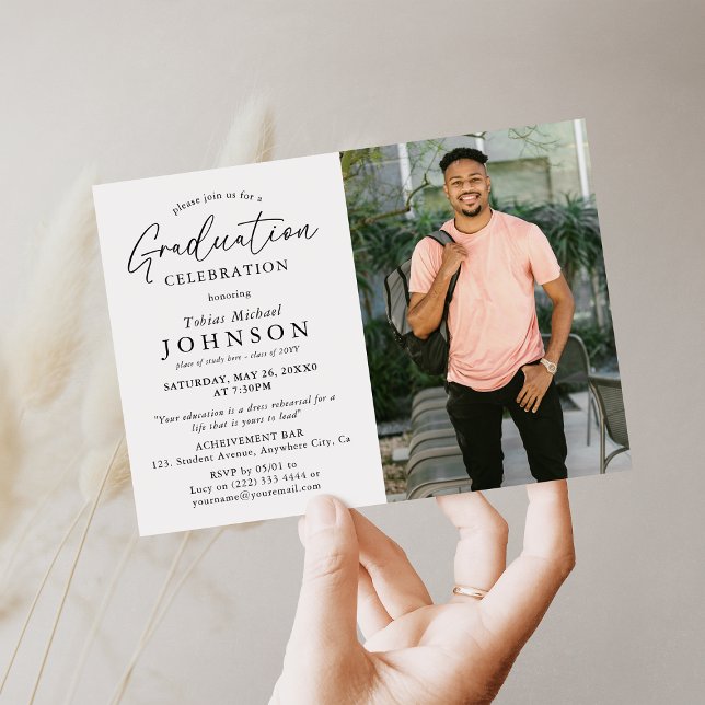Invitation Élégante Célébration de la Graduation Photo (Créateur téléchargé)