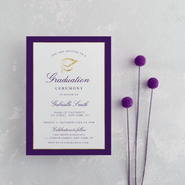 Invitation Élégante cérémonie de remise de diplômes casquette (Créateur téléchargé)