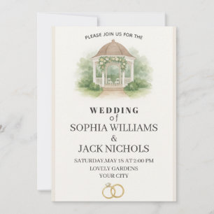Invitation Elégante cérémonie Mariage d'aquarelle - Beige Cla