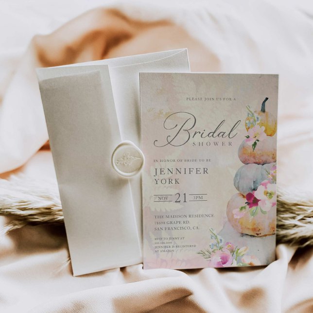 Invitation Élégante Chute Citrouille Douche nuptia (Créateur téléchargé)