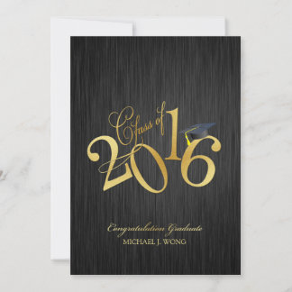 Invitation Élégante classe d'or funky de 2016