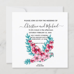 Invitation Elégante colombe florale, Mariage de colombe pacif