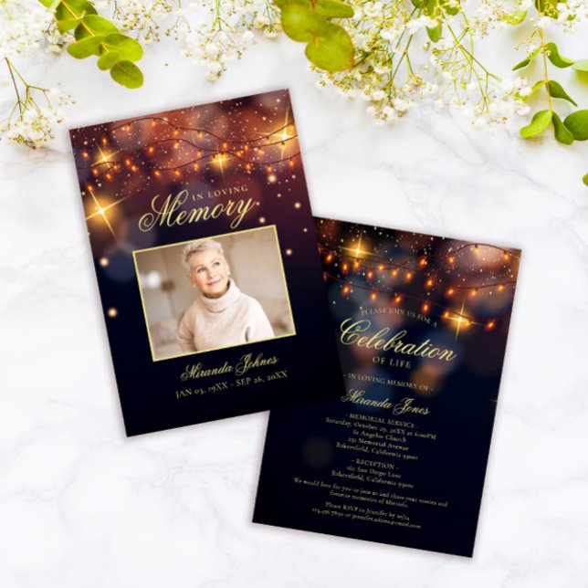 Invitation Élégante commémoration de la fête de la vie (Créateur téléchargé)