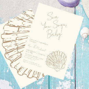 Invitation Elegante concha de clam marina pronto Moda Baby Sh