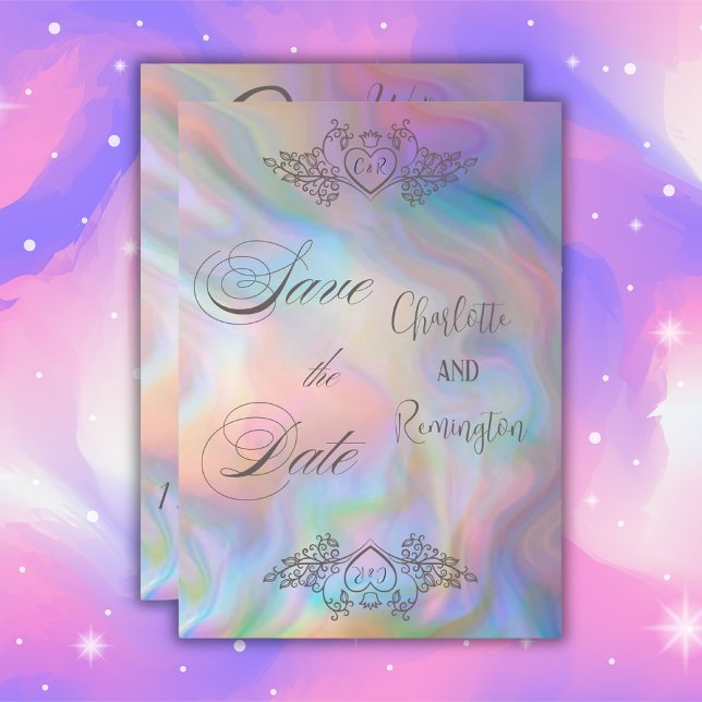 Invitation Elégante couleur Mère de Perle Enregistrer la date (Créateur téléchargé)
