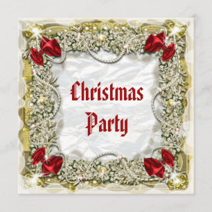 Invitation Élégante couronne au bureau de Noël