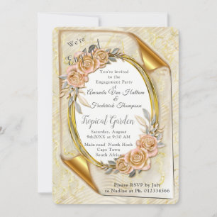 Invitation Élégante crème ripple