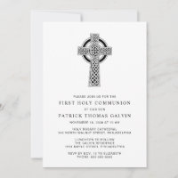 Élégante Croix celtique Première communion sainte