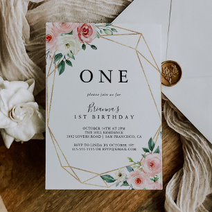 Invitation Elégante Dainty Automne Floral Premier Anniversair