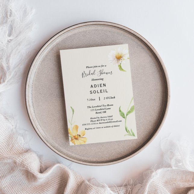Invitation Élégante Daisy Bridal Douche (Créateur téléchargé)