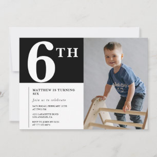 Invitation élégante d'anniversaire 6 ans garçon no