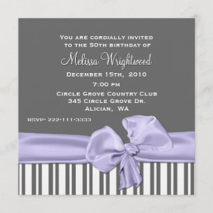 Invitation élégante d'anniversaire de gris et de