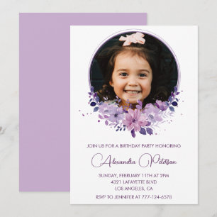 Invitation élégante de 6ème anniversaire Photo Élé