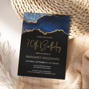 Invitation élégante de 70e anniversaire en agate b
